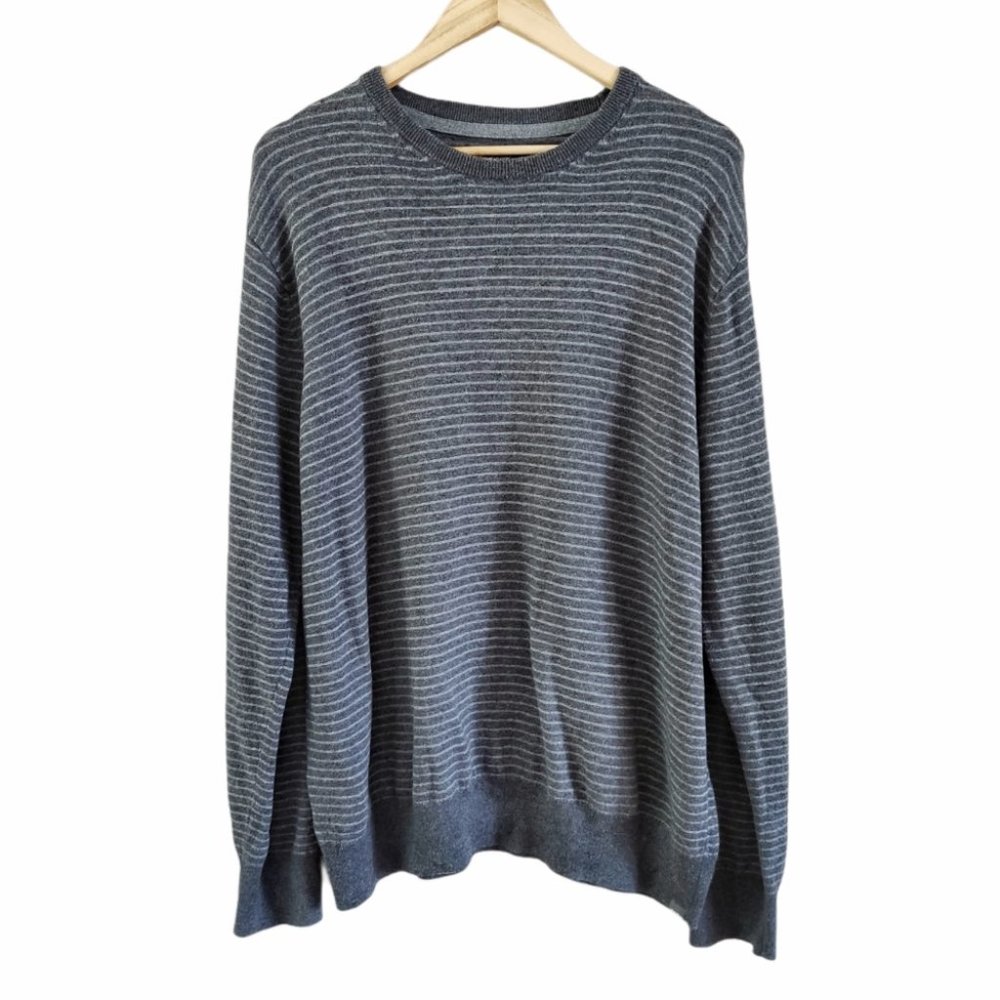 Eddie Bauer Striped Crew Pullover Sweater Wool XL